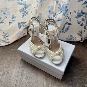 Jimmy Choo Jupe Pearl Heels by Ling Chan, Size 7